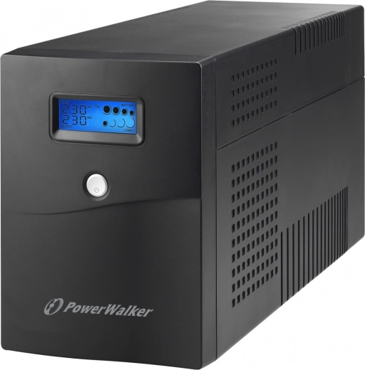 Line-interaktiv UPS-nødstrøm 3000 VA med LCD, 4× polsk stik (PL), 230 V, USB, RJ11/RJ45