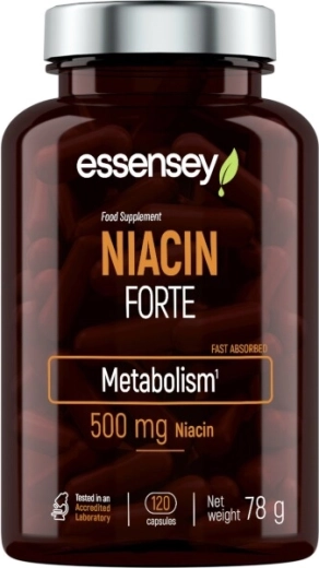 Essensey Niacin Forte vitamin B3 500 mg, 120 kapsler