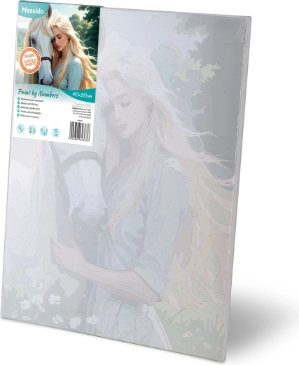 Fortrykt lærred med nummererede felter