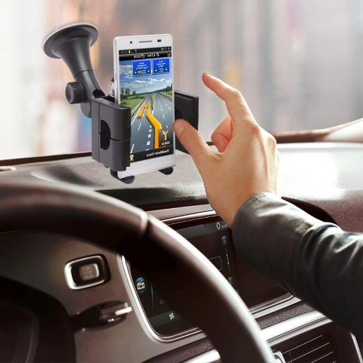 Universel bilholder til mobiltelefon og GPS