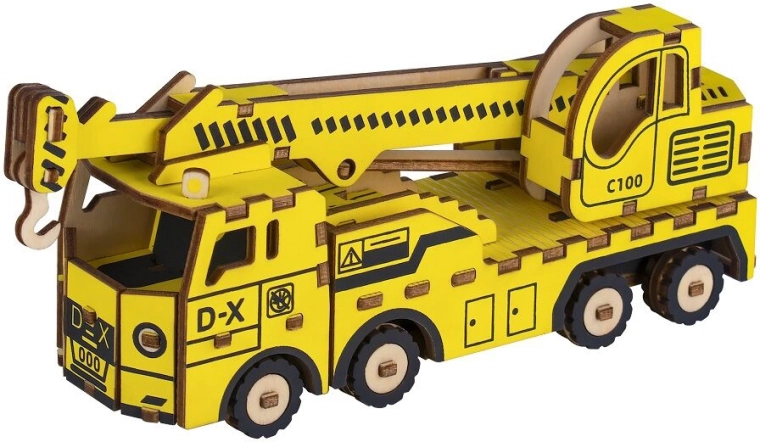 Woodcraft træ 3D-puslespil Kranvogn