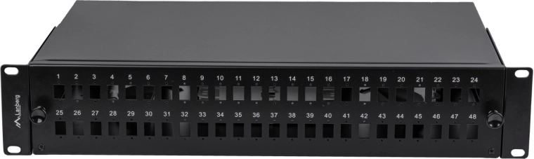Lanberg optisk patchpanel 48× SC simplex / 48× LC duplex til 19"-rack, 2U, sort