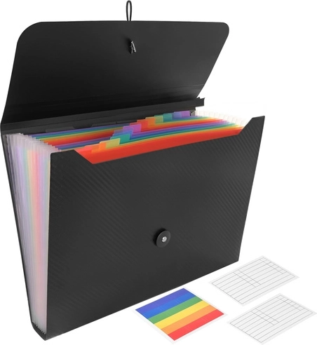 Dokumentmappe A4 med elastik Maaleo – harmonika-organizer, 13 rum