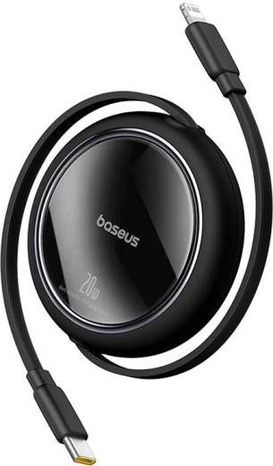 Baseus Free2Pull udtrækkeligt opladningskabel USB‑C til Lightning 20W 1 m sort