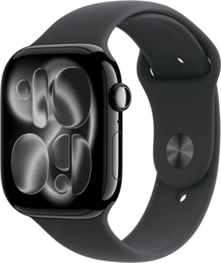 Apple Watch Series 11 GPS + Cellular 46 mm aluminiumsurhus i farven onyx, sportsrem sort (M/L) - 1 stk.
