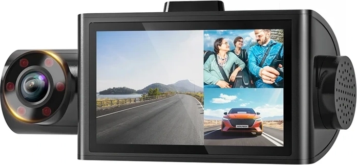 WOLFBOX i07 tredobbelt dashcam med Wi-Fi og GPS