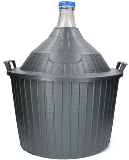 Glasfermenteringsballon 54 l med smal hals i plastkurv CHOMIK