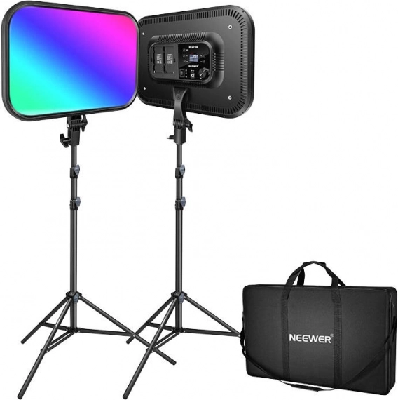 Sæt med NEEWER RGB168 LED-paneler 60 W, 2500–8500 K (2 stk.)