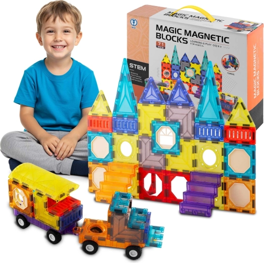 Magnetisk byggesæt Ricokids med 71 dele
