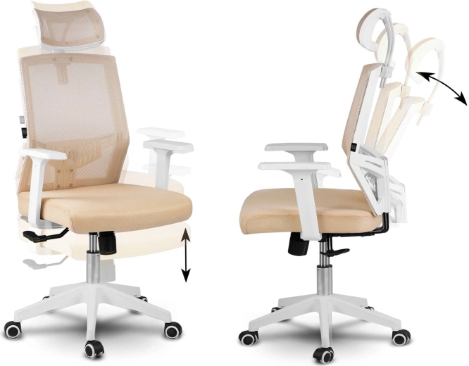 Vippefunktion med lås og trinløs højdejustering