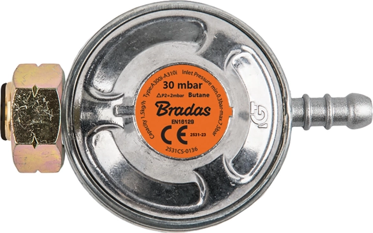 Trykreducer til propan-butan 30 mbar, 1,5 kg/t