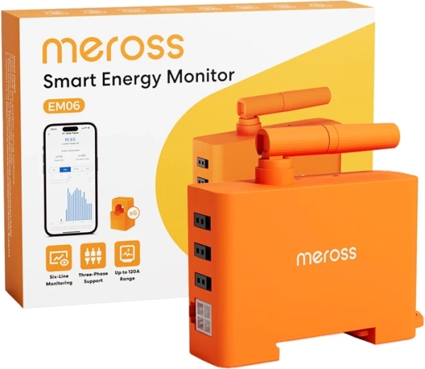Intelligent energiforbrugsmonitor Meross EM06P-EU med Wi‑Fi