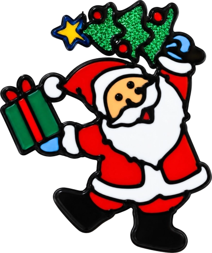 Julegelvinduesmærkat med Santa Claus 20 × 25 cm