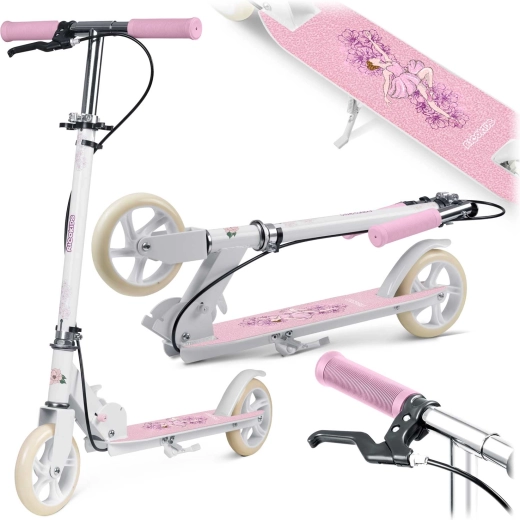 Børnefolde-sparkcykel RICOKIDS Kodi ballerina, 145 mm hjul, hånd- og fodbremse