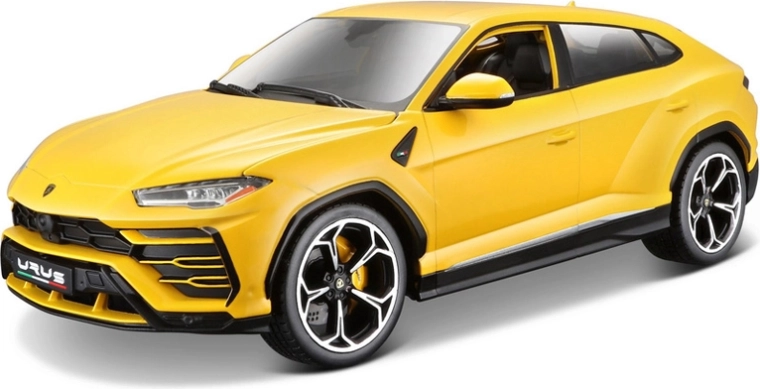 Model af Lamborghini Urus i målestoksforholdet 1:18, gul
