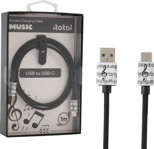 USB‑C opladerkabel med musikmotiv