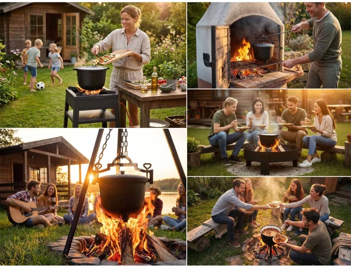 Alsidig brug: bål, grill og komfur