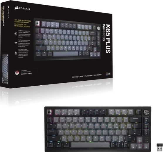 Trådløst gamingtastatur med RGB-belysning