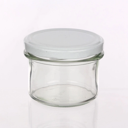 Sæt med 6 glas 235 ml med hvide låg Ø 82