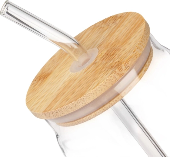 Bambuslåg med pakning og hul til sugerør