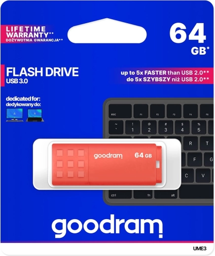 USB-flashdrev 64 GB GOODRAM UME3 orange USB 3.0