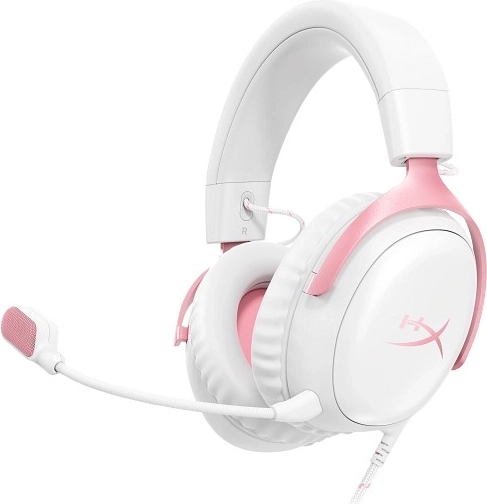 Gamingheadset HyperX Cloud III hvid/lyserød