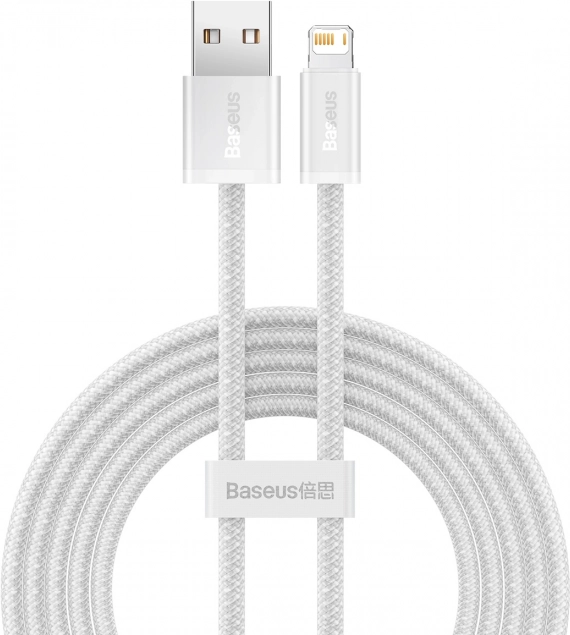 Baseus Dynamic USB–Lightning-kabel 2 m, hurtig opladning 2,4 A (hvid)