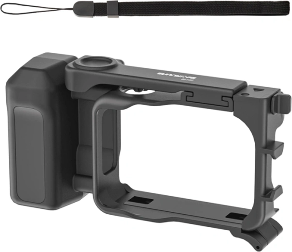 Sunnylife vlogging-sæt til Insta360 GO Ultra med halsstrop og cold shoe-beslag (sort)
