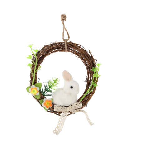 Sød lille kanin som dekorationens midtpunkt