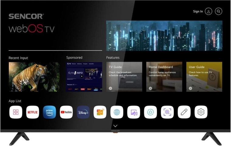 Sencor 65" UHD Smart TV med webOS