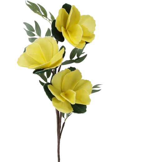 Dekorativ kunstig blomst 90 cm gul