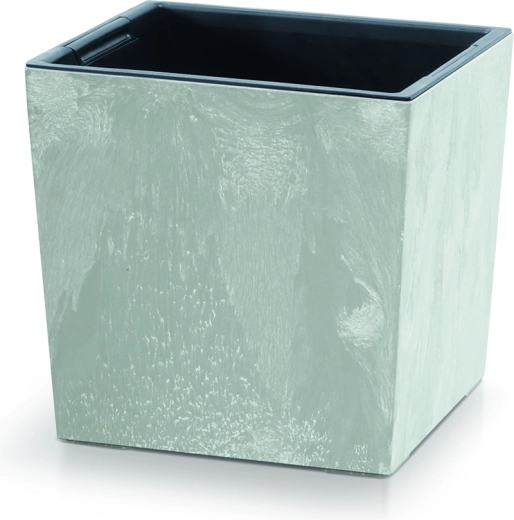 URBI SQUARE LOW blomsterkrukke med betoneffekt, 24 cm