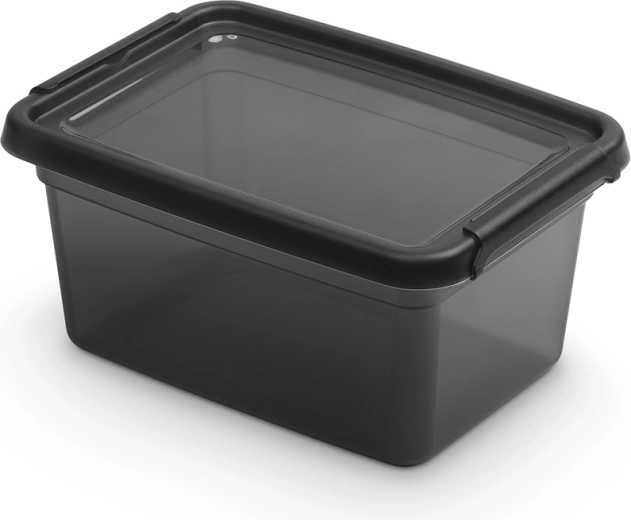 Basestore dåse med låg og clips 1,5 l coal