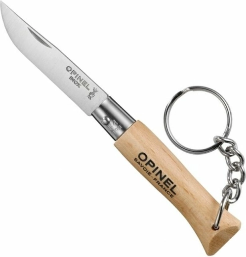 Opinel N°04 Inox lommekniv til nøgler, bøgetræ 5 cm