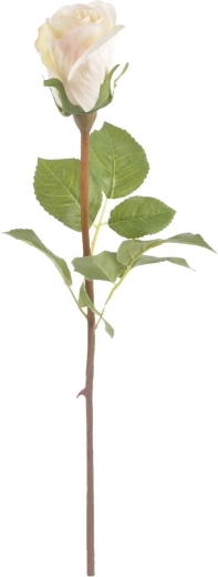 Kunstig hvid rose 51 cm