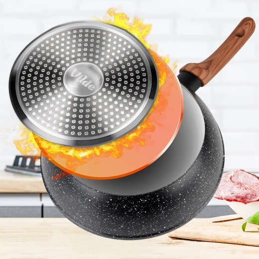 Non-stick granitoverflade til madlavning med minimalt fedt