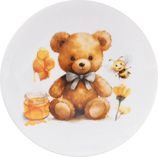 Børnetallerken, lav, opdelt – Bamse 21 cm
