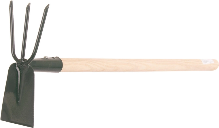Profi håndhakke med 3 tænder og 50 cm skaft