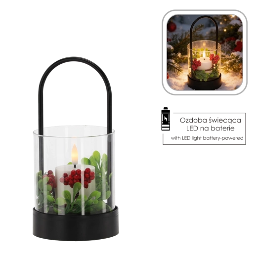 Varmhvidt LED-lys med 3D-flamme
