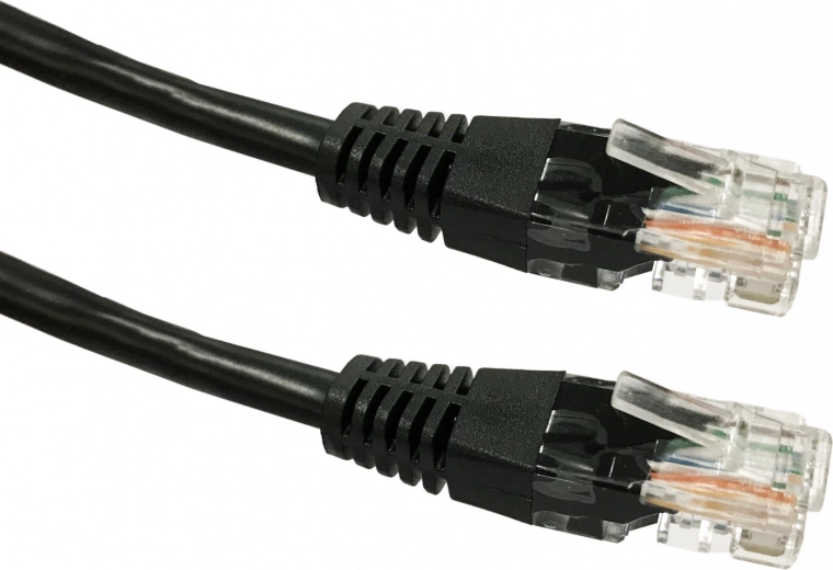 Patchkabel RJ45 UTP Cat 5e 0,5 m sort