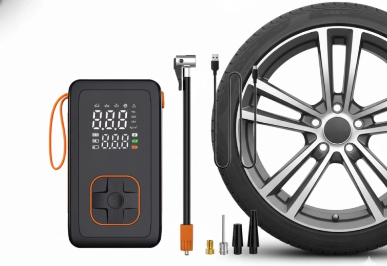 Bærbar batteridrevet kompressor med powerbank 7,4 V