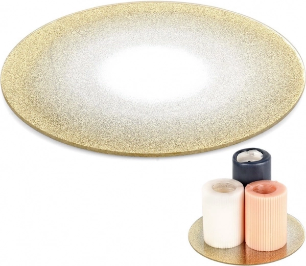 Glas spejlvendt brokade dekorativ underlag til lys 20 cm