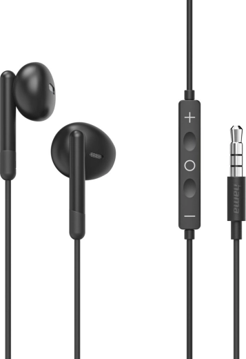 Noble sorte kablede in-ear høretelefoner med mikrofon