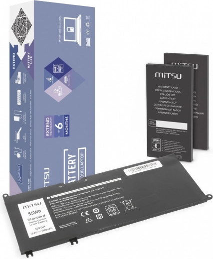 Mitsu batteri til Dell Inspiron 15 5587 og 7588 3600 mAh (55 Wh) 15,2 V