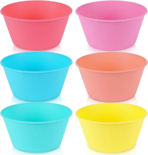 Plastskåle 12,5 cm, 400 ml – sæt med 6 stk.