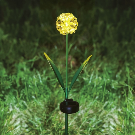 Solcelledrevet hortensia-spydlampe med 25 varm hvide LED'er - 1 stk.
