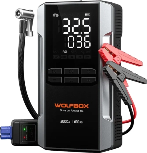 WOLFBOX MegaVolt 16 Air startbooster med kompressor