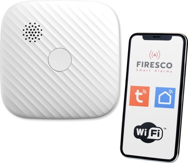 Firesco smart Wi‑Fi røgdetektor til Tuya / Smart Life