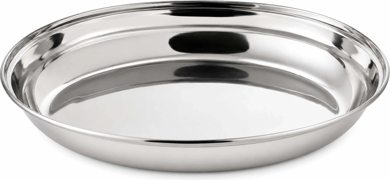 Dyb oval skål i rustfrit stål til karry, 30 cm