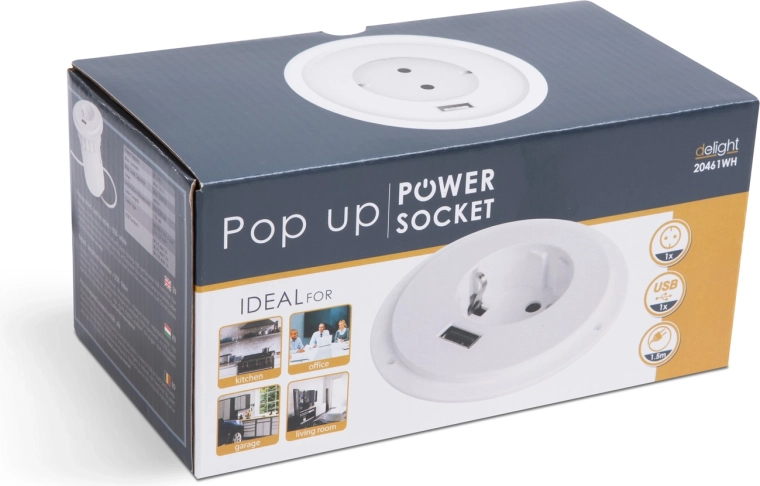 Stikkontakt og USB-port i én enhed
